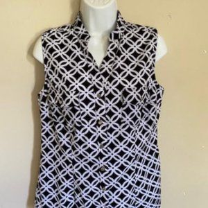 Ladies armless top button dress pants skirt blouse